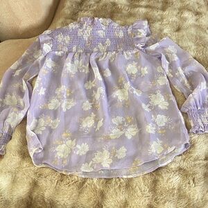 Lily White Lavender Floral Blouse